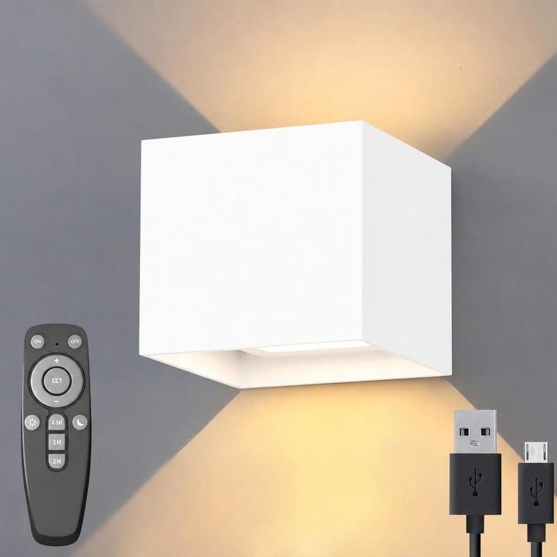 Applique murale rechargeable Luminize avec télécommande - Blanche - 10 x 10 x 8 cm