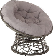 tectake® - Fauteuil papasan en osier Gargano - gris - 403553 - poly-rattan