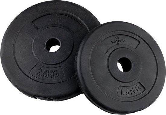 Matchu Sports - Jeu d'haltères - Haltères réglables - Jeu d'haltères - Poids - 2 x 10 kg - Lot de 2 pièces - Noir