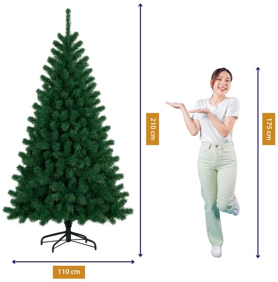 Arbre de Noël artificiel Arti Casa 210 cm - Sapin de Noël avec support - Arbre de Noël en plastique - Décoration de Noël d'intérieur - Vert