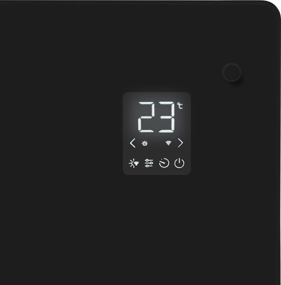VONROC Chauffage électrique de luxe - Convecteur avec panneau en verre - 500W/1000W - Chauffe les pièces jusqu'à 12m2 - Contrôlé par l'application (via Wifi) et manuellement - Thermostat et minuterie réglables - Noir