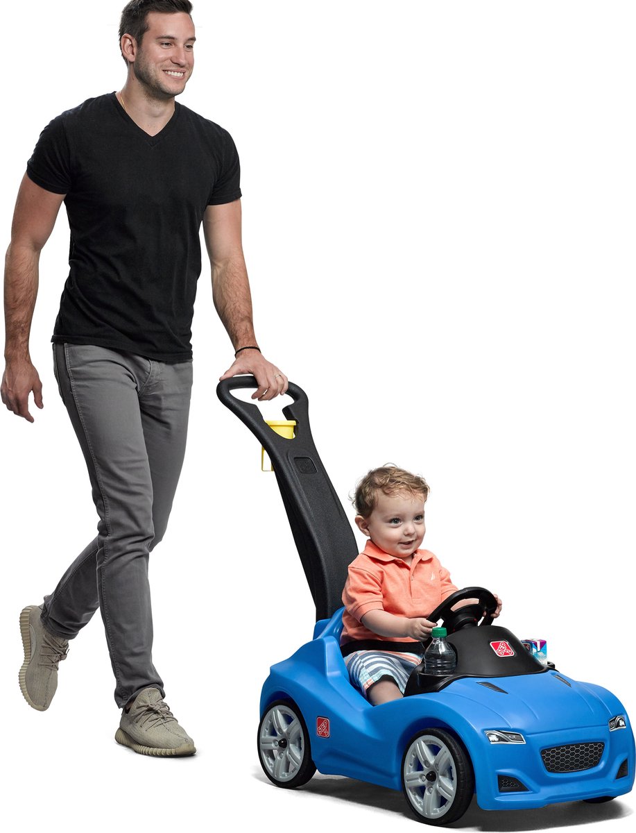 Step2 Whisper Ride Cruiser Runabout en Bleu - Poussette / Runabout avec barre de poussée - Pour les enfants à partir de 1,5 ans