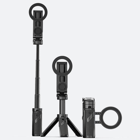 Ulanzi JJ03 Trépied de poche pour selfie, magnétique - avec télécommande - Perche à selfie - Trépied pour iPhone - Support pour smartphone iPhone - Noir