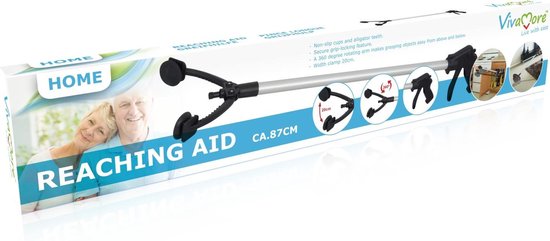 Vivamore Grabber - Pince avec fonction antidérapante et verrouillage - Pour personnes âgées et handicapées - 87cm