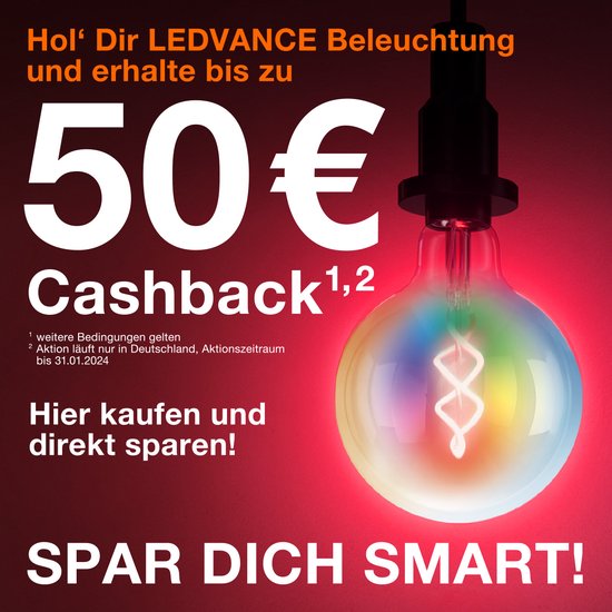 LEDVANCE Applique et plafonnier LED intérieur intelligent avec technologie wifi, couleur de la lumière modifiable (3-K-65-K), couleur RVB modifiable, blanc, 34-mm, compatible Google et Alexa, SMART+ ORBIS KITE RGBW
