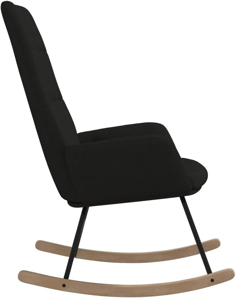 Fauteuil à bascule VidaXL avec revêtement en tissu - Noir - 70 x 79 x 101 cm