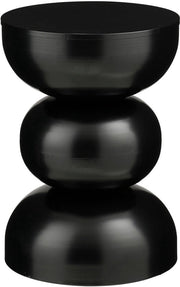 Mica Decorations Luna Table d'appoint - Table d'appoint ronde H46 x Ø32 cm - Petite table en fer pour chambre ou salon - Table de chevet ou table pour plantes - Noir