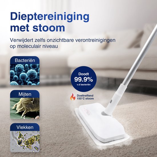 Samako Royal Elite Nettoyeur vapeur - Défroisseur à main - Détachant - Nettoyage en profondeur pour sols, canapé, salle de bain et tapis - Shampoing tapis