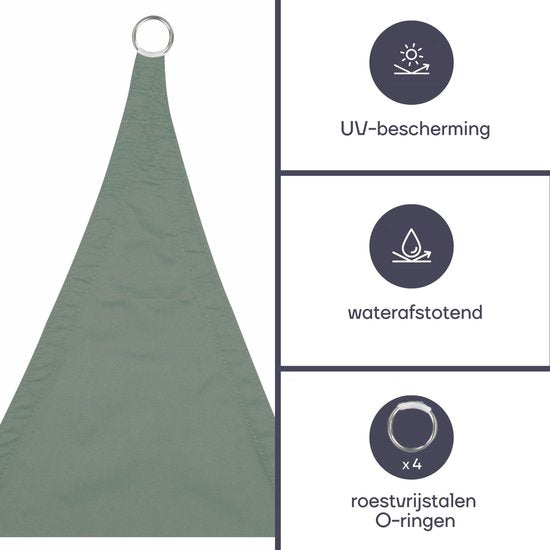 Perel Toile d'ombrage, hydrofuge, 4 x 3 m, 160 g/m², polyester, rectangle, vert gris