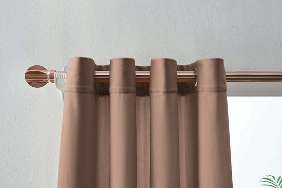 Larson - Rideaux en velours - 1,4 m x 2,5 m - Anneaux - Rose