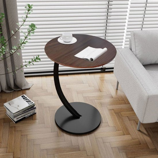 Ceruzo Side Table Brown - rond 40 cm - haut 60 cm - petite table d'appoint - C-shape - Bench Table