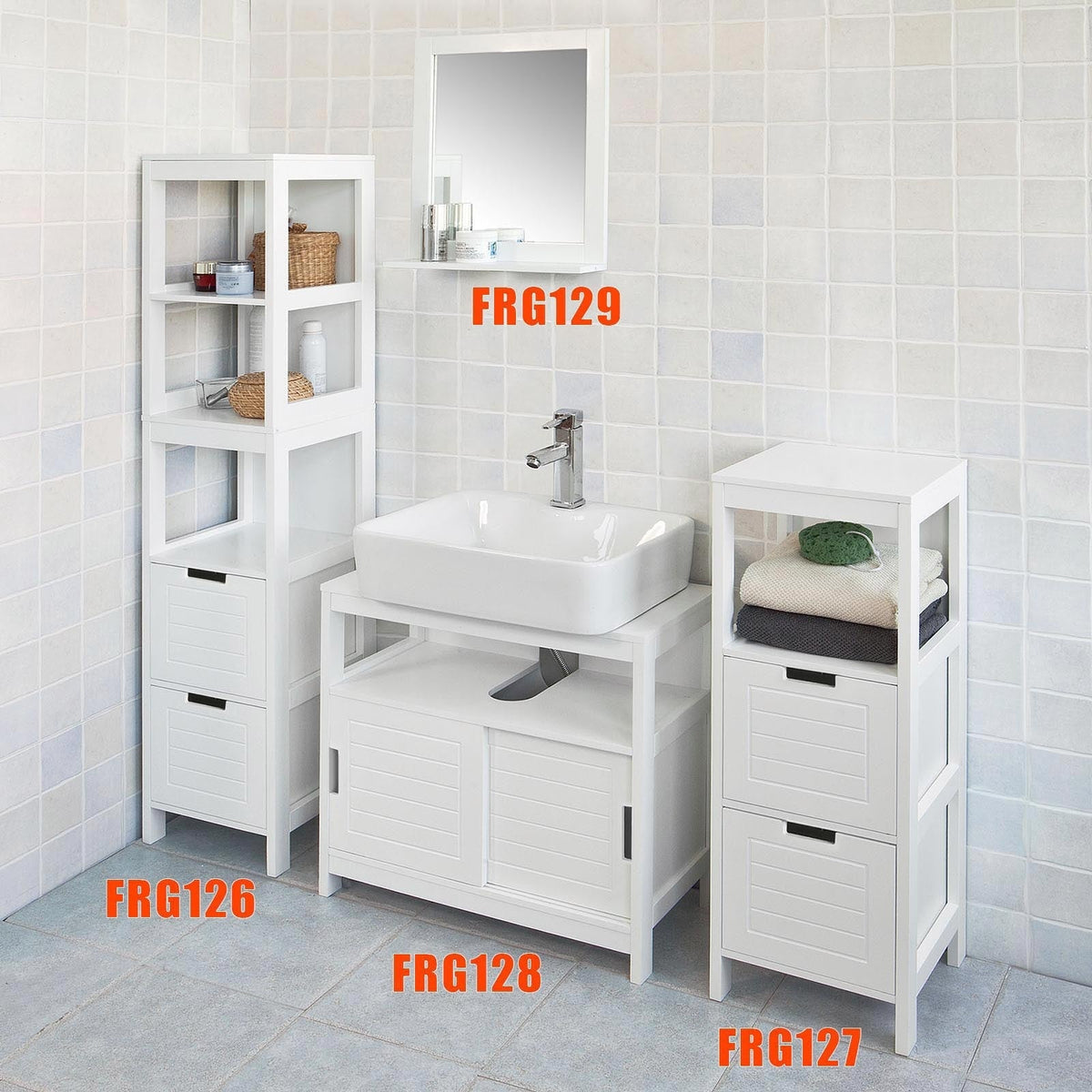 SoBuy Meuble de salle de bain haut avec repose-pieds - 2 tiroirs - acier - 30x30x144cm