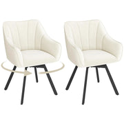 Chaise de salle à manger pivotante à 360° Yaheetech en velours, 55 x 58,5 x 82 cm – Beige élégant – Polyester et métal