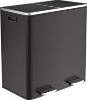 Poubelle O'DADDY® - 60L (2x 30L) - à pédale - 59 x 65 x 32 cm - Noir