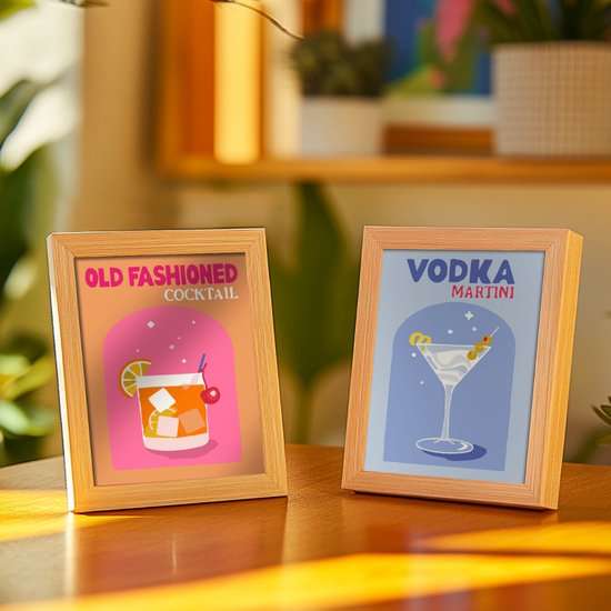 Rubye® Painting By Number Adults - Vodka Martini - Cocktails - Peinture et pinceaux inclus - Toile à peindre - Couleurs par numéro - Double Set - 15x20cm