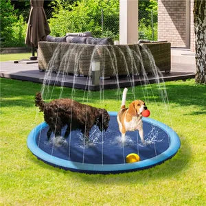 Tapis d'arrosage pour chiens Yaheetech 170 cm – pliable, antidérapant, bleu