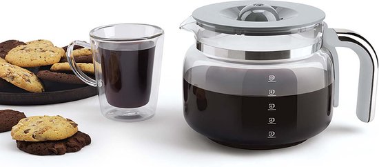 Cafetière à filtre SMEG DCF02PBEU - Cafetière - 10 tasses - Fonction de maintien au chaud 40 min - Réglage de l'arôme - Fonction de démarrage programmable - Style années 50 - Bleu pastel