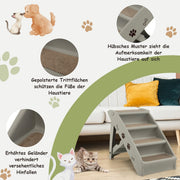Coast Pet stairs with 4 steps portable climbing ladder safe hundred slope 62.5 x 38 x 49 cm grey
