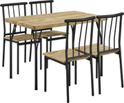 Ensemble de salle à manger Yaheetech 5 pièces pour 4 personnes - Table avec 4 chaises - 110 x 70 x 76,5 cm - Marron