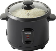 Tomado TRC1001B - Cuiseur à riz - 5 portions - Capacité 1 litre - Fonction maintien au chaud - Revêtement antiadhésif - Sans PFAS - Noir