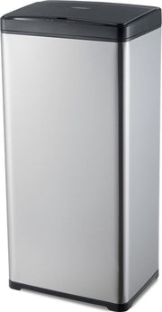 MOA Sensor Trash Can 50 Liter - Silent Lid - Delayed Close Mode - Stainless Steel & Durable ABS - Waste Bin - Garbage Can - Silver