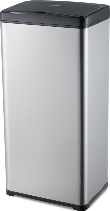MOA Sensor Trash Can 50 Liter - Silent Lid - Delayed Close Mode - Stainless Steel & Durable ABS - Waste Bin - Garbage Can - Silver
