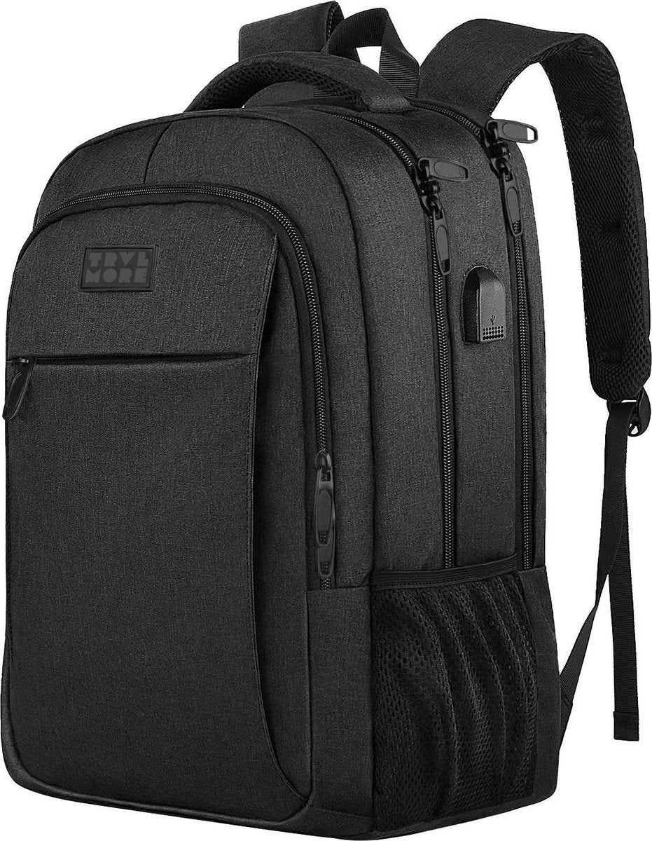 TRVLMORE Sac à dos - 28L - 15.6 inch - Sac à dos pour ordinateur portable - Sac d'école - Unisex - Splashproof Black