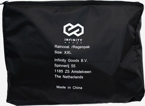 Infinity Goods Combinaison de pluie - Femmes et hommes - Taille XXL - Imperméable et respirant - Réfléchissant - Noir