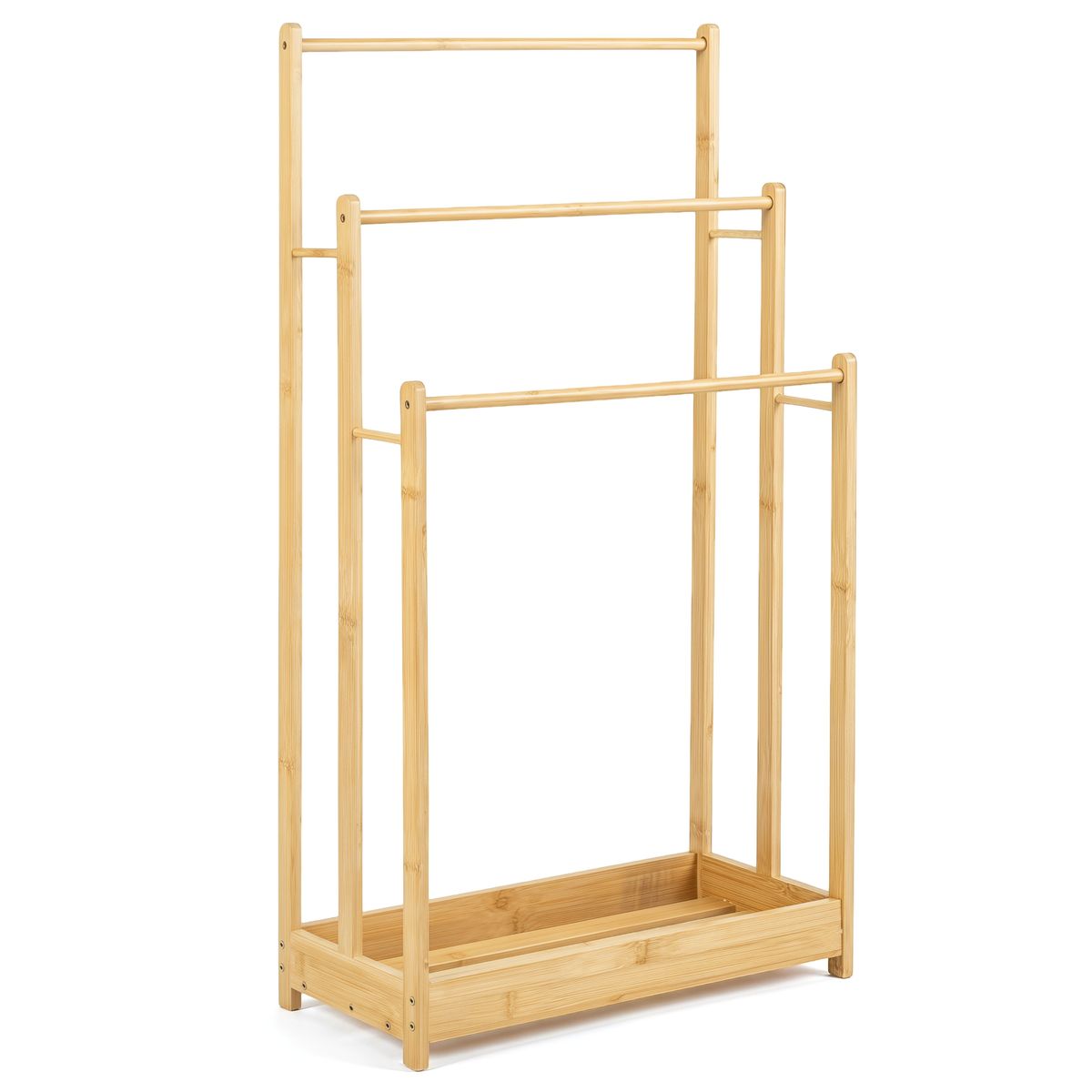 Porte-serviettes Coast - Bambou - En forme d'escalier - 45 x 22 x 86 cm - Naturel