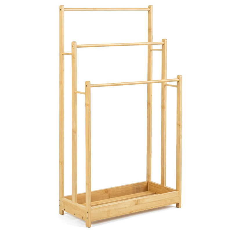 Porte-serviettes Coast - Bambou - En forme d'escalier - 45 x 22 x 86 cm - Naturel