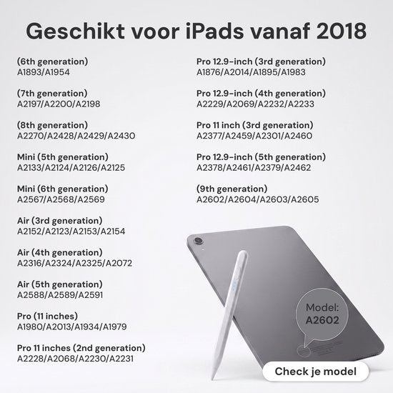 Stylet Nuvance - Compatible avec l'iPad d'Apple 2018-2026 - Stylet pour écran tactile - 6 pointes incluses - Pencil