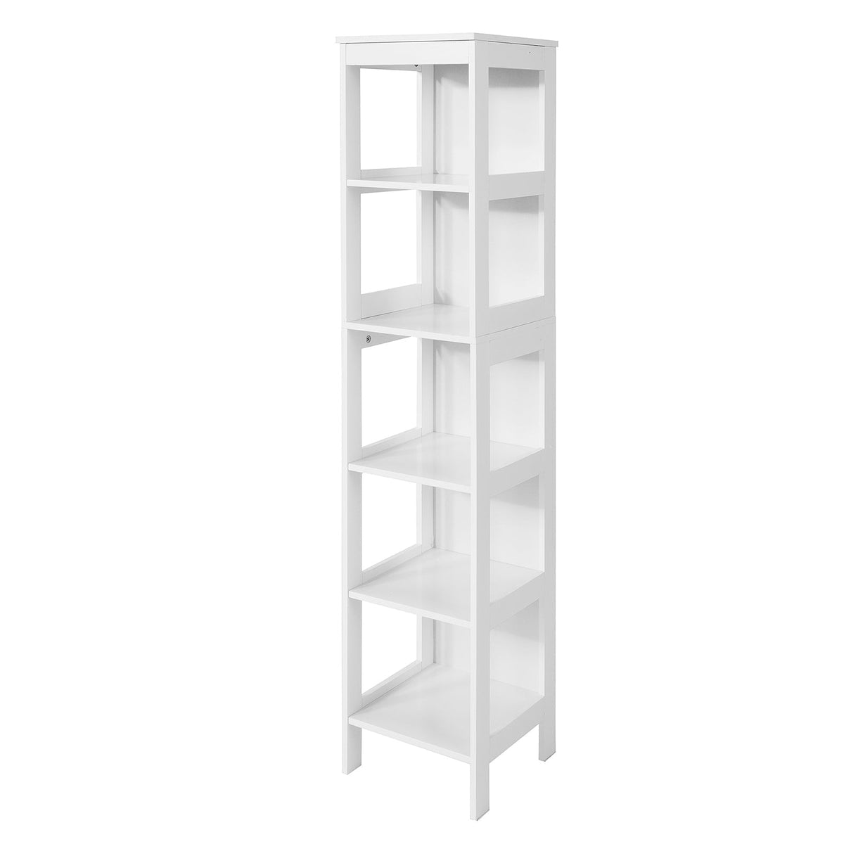 SoBuy BZR14-W Meuble de salle de bain avec 5 étagères - Blanc - 30x139x30 cm