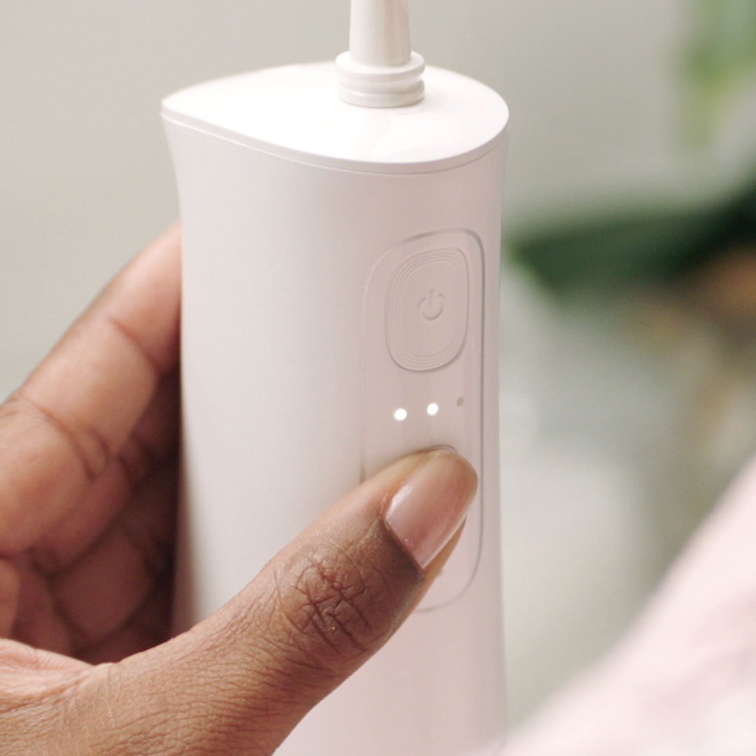 Douche buccale électrique CorpCare MiracleSmile - Embout en forme de H - Modèle sans fil - Réservoir d'eau pratique