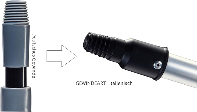 Raccord articulé Neustanlo Switch pour manches télescopiques – Réglable sur 11 positions – Filetage allemand et italien