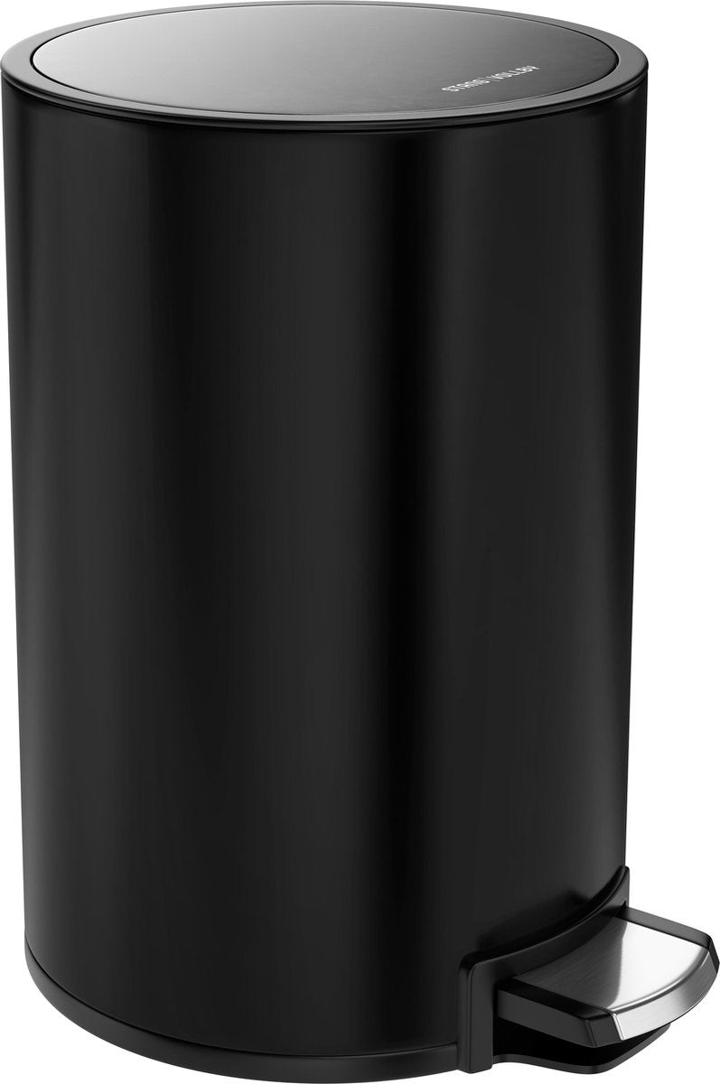 RodVollby Kallax Pedal Bin - 5 Liter - Stainless Steel - Black - Trash Bin - Toilette - Salle de bain - Petit - Soft Close Lid