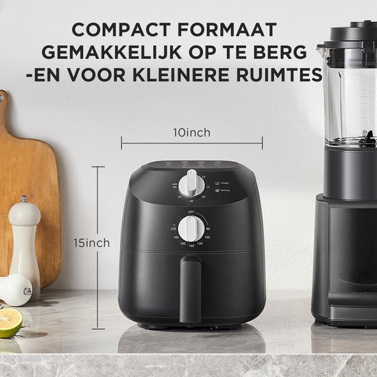 Friteuse à air chaud Midea MF-TN20D2 - 2 L, 1 150 W, friture sans huile, friteuses à air chaud, fonction d'arrêt automatique, sans huile, facile à nettoyer, sans BPA, noir