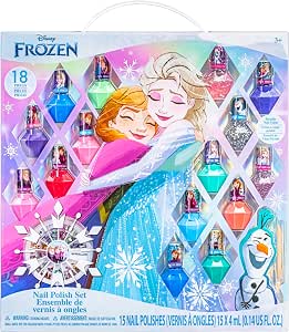 Kit de vernis à ongles Townley Girl Disney Frozen pour enfants – 15 couleurs – Peel-Off – À partir de 3 ans