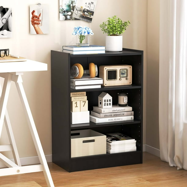Coast Open Bookcase Noir avec étagères coulissantes 49.53x30.48x74.93cm