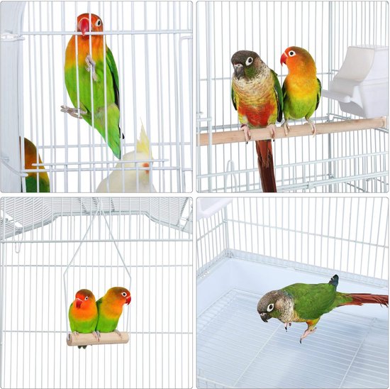 Yaheetech Cage d'oiseau volière cage d'oiseau pour perroquet kit de vagues approx. 46 x 36 x 92 cm blanc