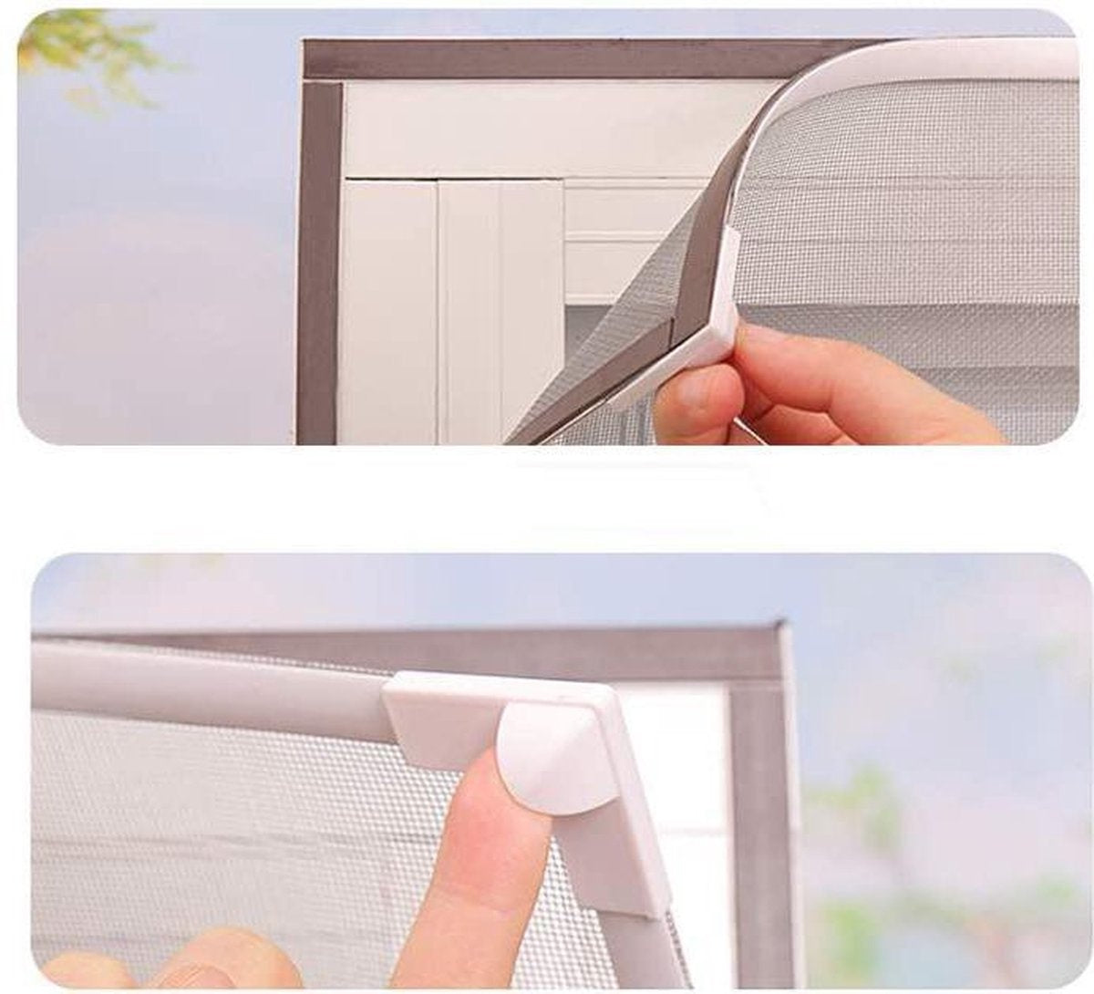 O'DADDY® Magnetische Raamhor - 100x150 cm - Op Maat Snijdbaar Vliegengaas - Gebruiksvriendelijk en Veelzijdig - Stijlvolle Witte Rand met Zwart Gaas