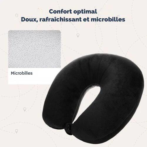 TRVLMORE Oreiller de voyage - Oreiller cervical en forme de U - Noir