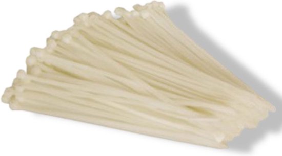 Perel Set de colliers de serrage en nylon 4.6x200mm - Blanc, résistant aux UV, 100 pcs.