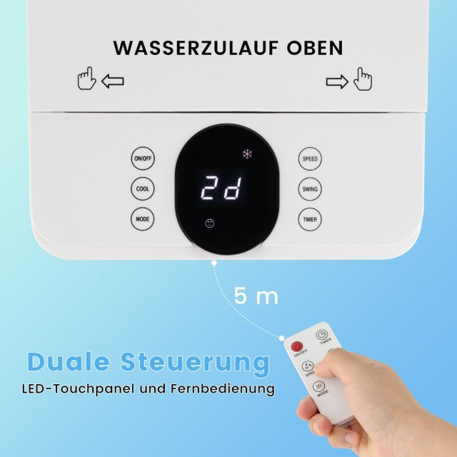 Climatiseur 3-en-1 Coast avec ventilateur et humidificateur - Réservoir d'eau de 2,8 L - Silencieux (44 dB) - 59 x 22 x 25,5 cm - Gris