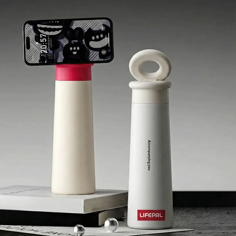 Gourde LIFEPAL BF25B571 avec support magnétique pour téléphone - 550 ml - blanche