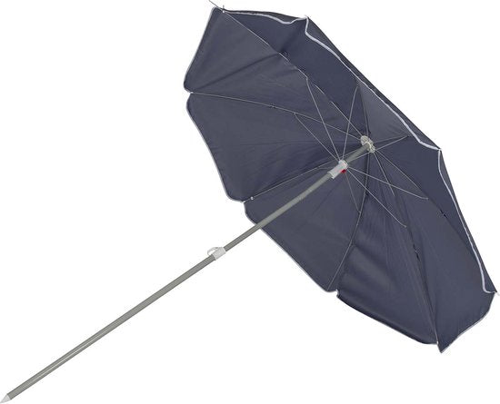 Bo-Camp - Parasol - À bras articulé - Ø 165 cm - Bleu