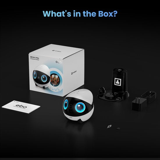 Enabot Air 2 Plus - Robot d'accompagnement intelligent - Caméra 3K HD - Double communication - Gris