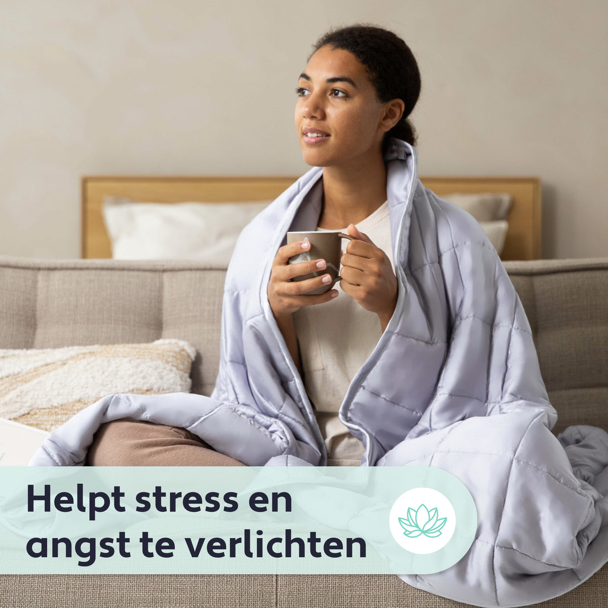 Litollo Bamboe Verzwaringsdeken 6 kg - Weighted blanket 150x200 cm - Grijs Zwaartedeken eenpersoons - Verzwaringsdekens te gebruiken met eigen dekbedovertrek - Verzwaarde deken - 4 seizoenen - Gewichtsdeken