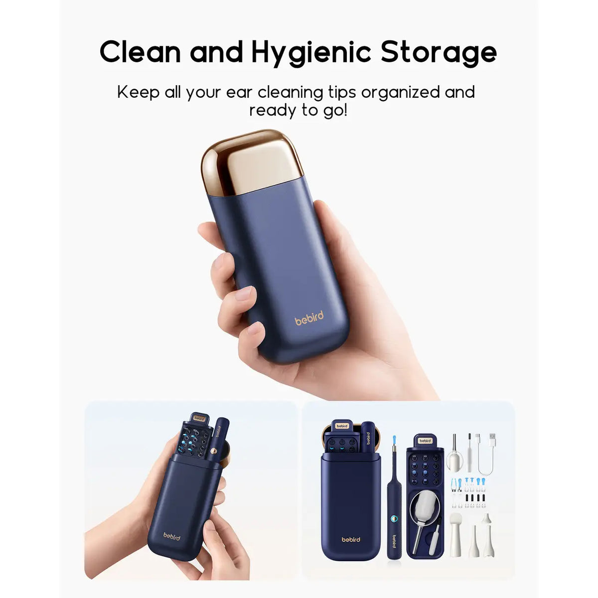 Otoscope bebird I35R - Caméra HD 1920P - Nettoyeur d'oreilles flexible avec embouts