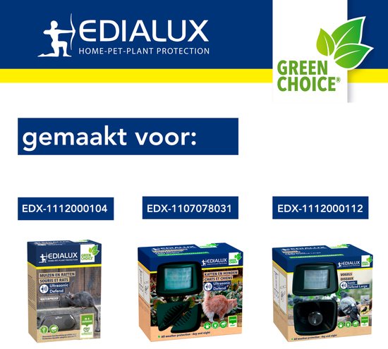 Adaptateur secteur Edialux 230 V, alimentation pour répulsifs à ultrasons pour animaux, câble de 1 m + rallonge de 10 m, compatible avec les répulsifs pour chats, chiens et oiseaux, « plug and play »