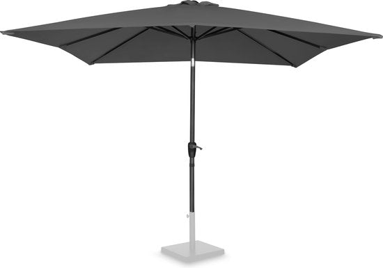 VONROC Premium Parasol à manche Rosolina 280x280cm - Housse de protection incluse - Parasol carré - Inclinable - Toile résistante aux UV - Gris